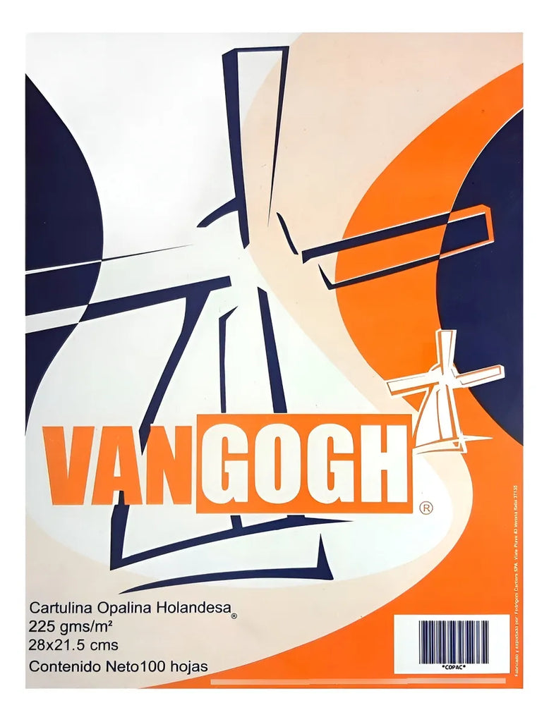 Cartulina Opalina Carta Van Gogh Blanca 225 g/m² – Tamaño Carta (21.6 × 27.9 cm) – Paquete con 100 hojas