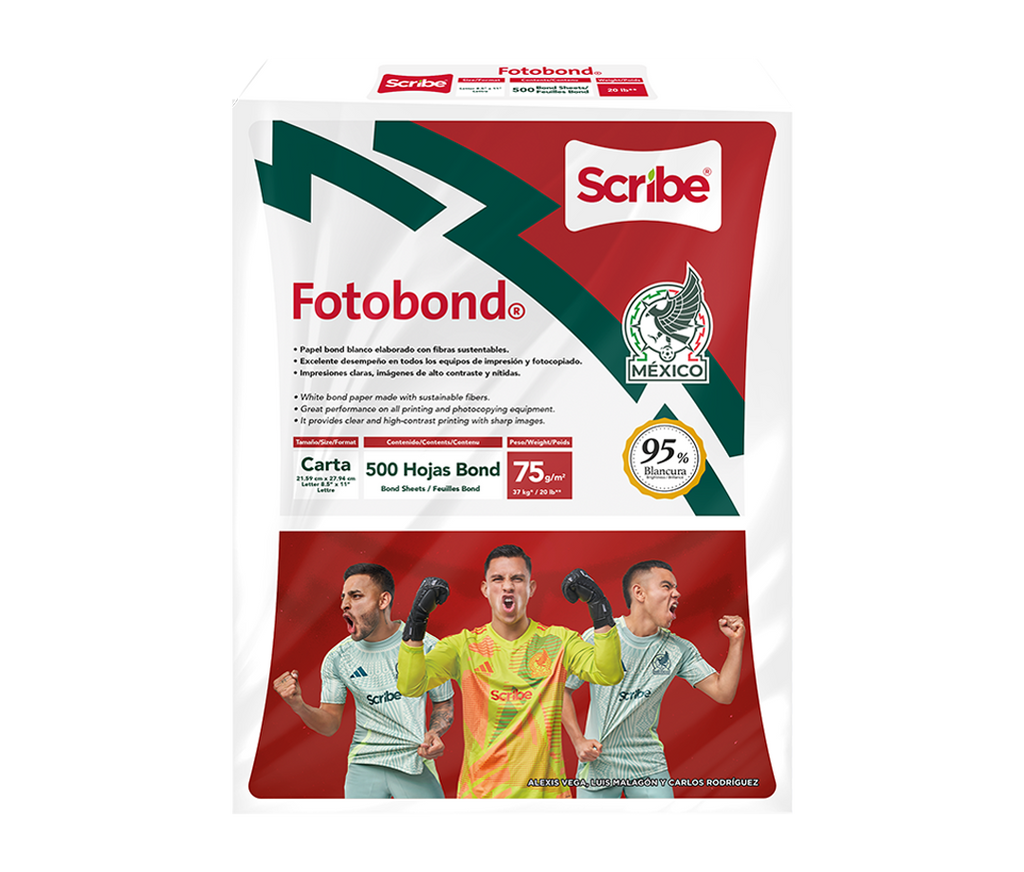 Caja de Papel Bond Scribe FotoBond Carta 95% de Blancura 75g 5000 Hojas