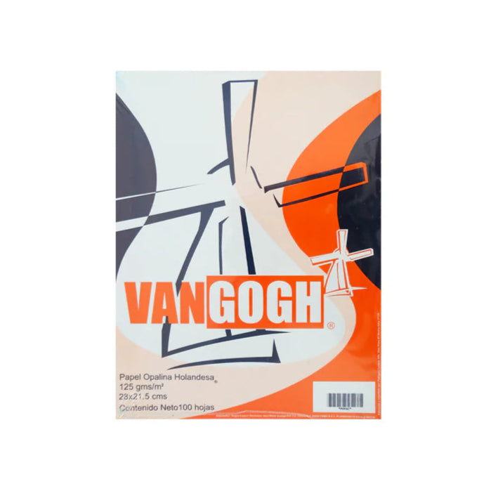 Papel Opalina Carta Van Gogh Blanco 125 g/m² – Tamaño Carta (21.6 × 27.9 cm) – Paquete con 100 hojas