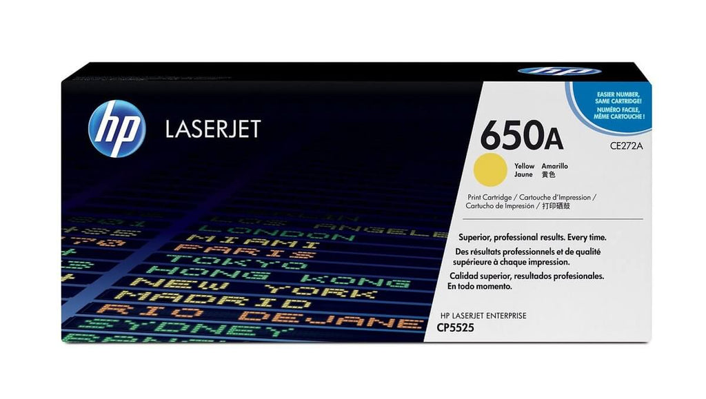 Cartucho de Tóner HP 650A Amarillo LaserJet Original CE272A