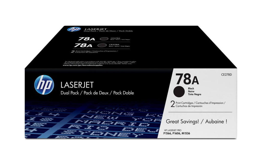 Pack de 2 Cartuchos de Tóner HP 78A Negro LaserJet Original CE278AD