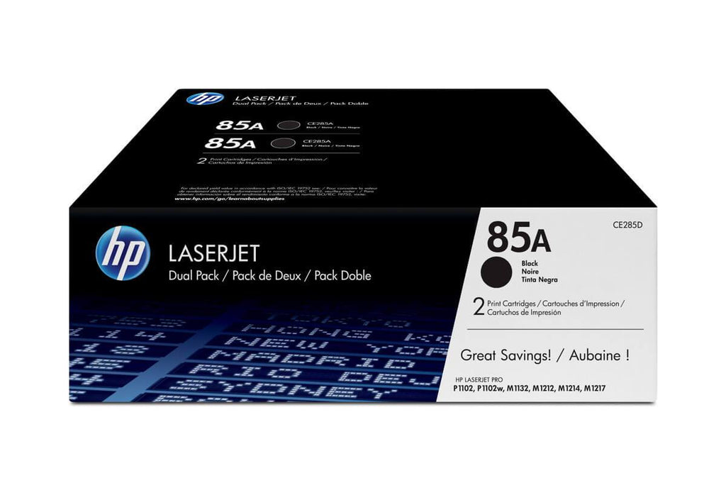 Pack de 2 Cartuchos de Tóner HP 85A Negro LaserJet Original CE285AD