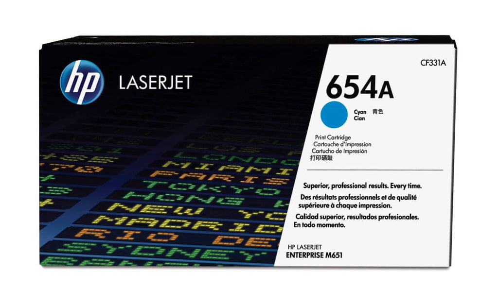 Cartucho de Tóner HP 654A Cian LaserJet Original CF331A