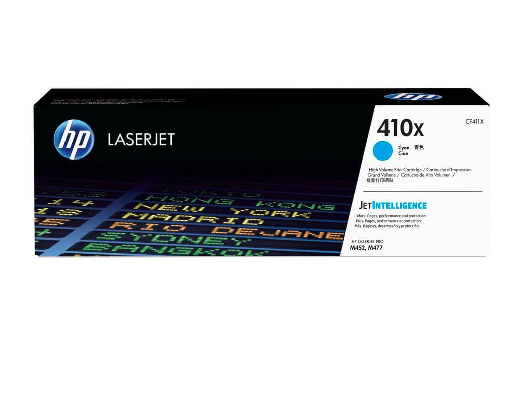 Cartucho de Tóner HP 410X Cian Alto Rendimiento LaserJet Original CF411X