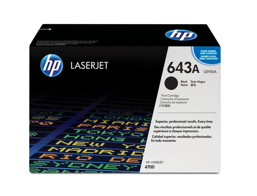 Cartucho de Tóner HP 643A Negro LaserJet Original Q5950A