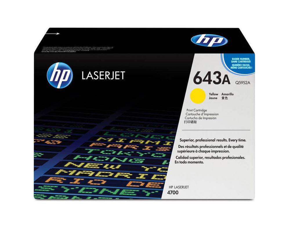 Cartucho de Tóner HP 643A Amarillo LaserJet Original Q5952A