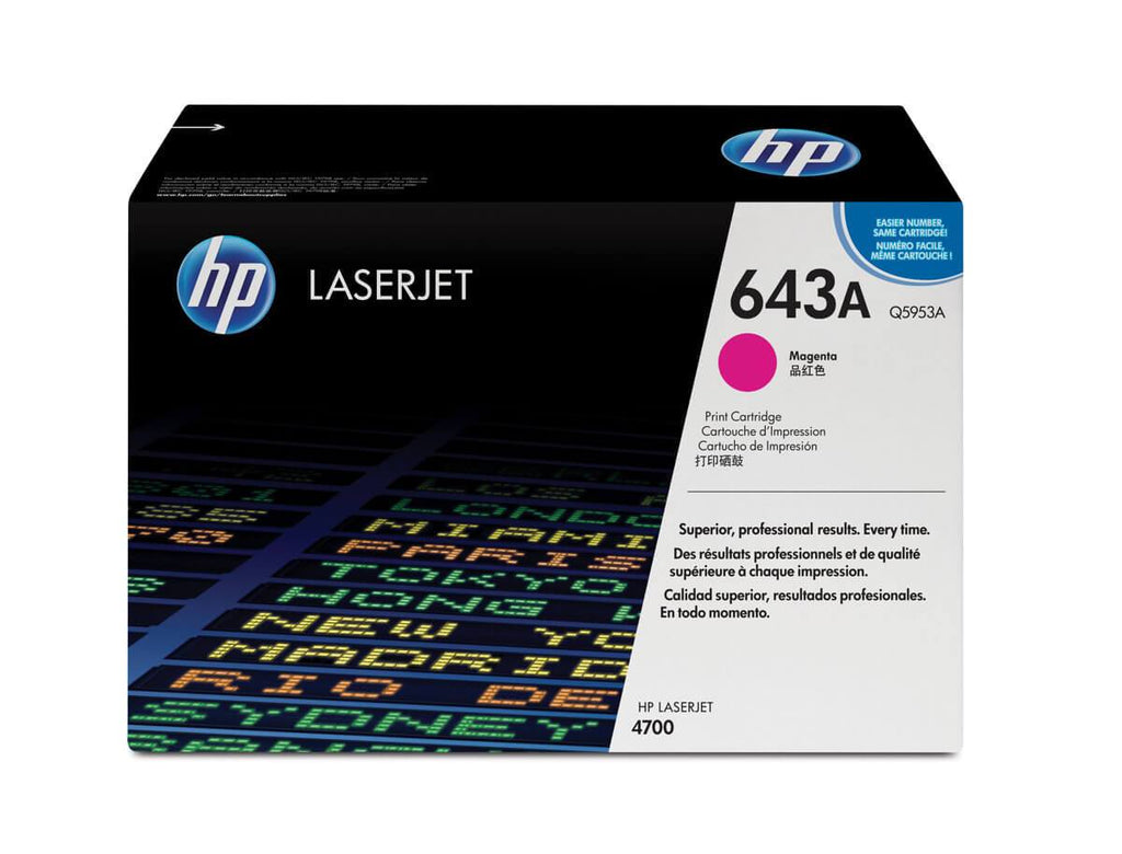 Cartucho de Tóner HP 643A Magenta LaserJet Original Q5953A