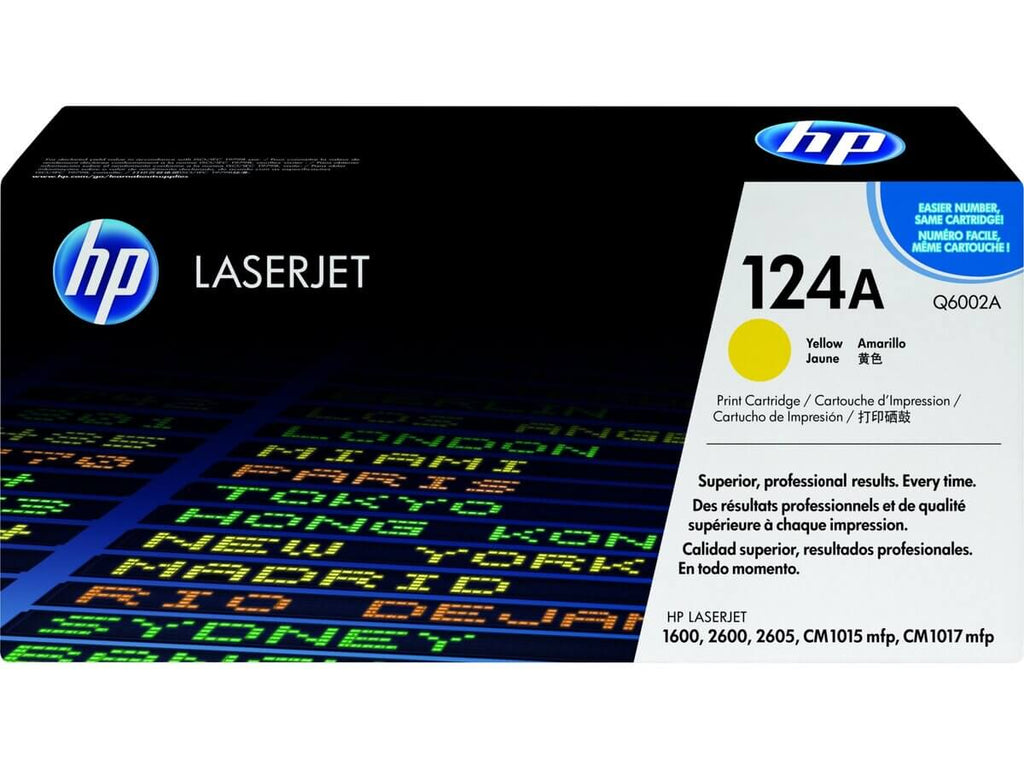 Cartucho de Tóner HP 124A Amarillo LaserJet Original Q6002A