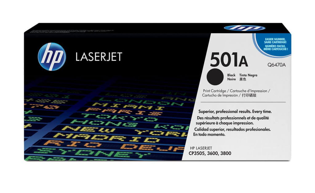 Cartucho de Tóner HP 501A Negro LaserJet Original Q6470A